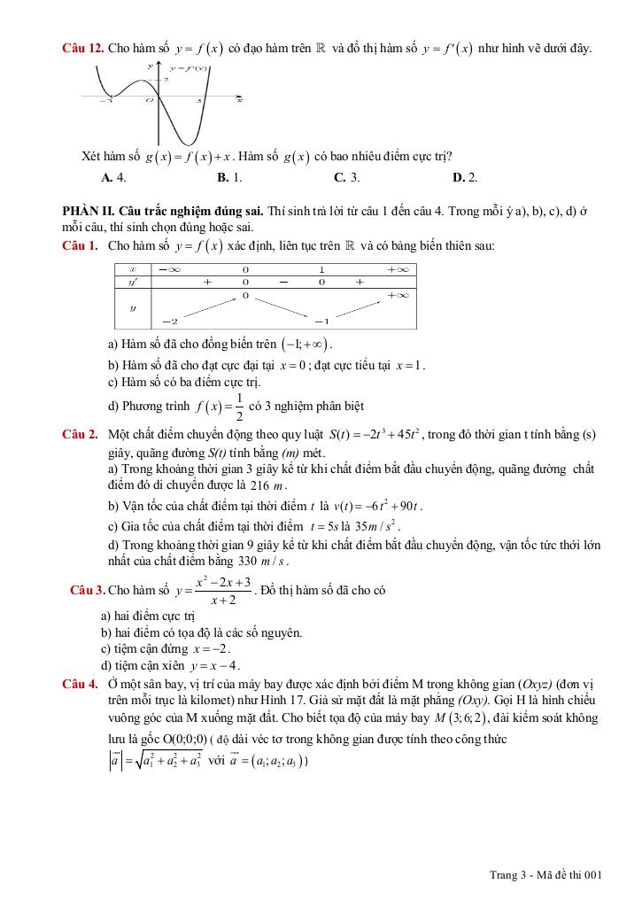 đề giữa kỳ 1 toán 12 năm 2025 – 2026 trường thcs-thpt bàu hàm – đồng nai 2