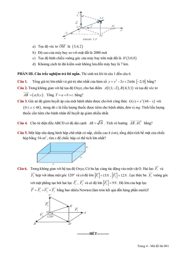 đề giữa kỳ 1 toán 12 năm 2025 – 2026 trường thcs-thpt bàu hàm – đồng nai 3