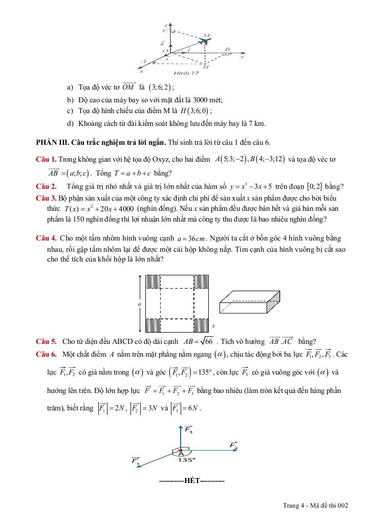 đề giữa kỳ 1 toán 12 năm 2025 – 2026 trường thcs-thpt bàu hàm – đồng nai 7
