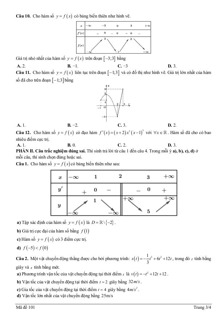 đề giữa kỳ 1 toán 12 năm 2025 – 2026 trường thpt bảo thắng 3 – lào cai 2