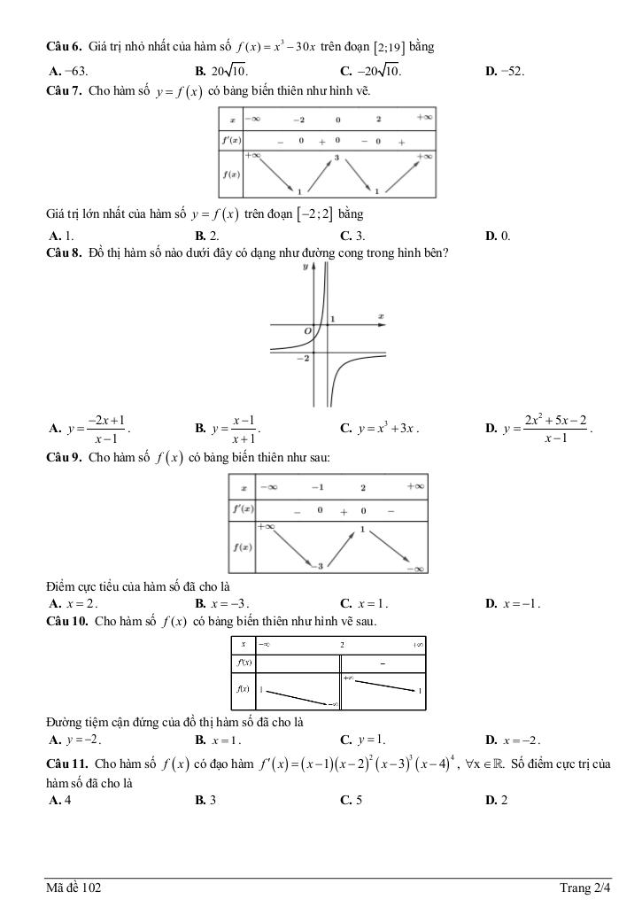 đề giữa kỳ 1 toán 12 năm 2025 – 2026 trường thpt bảo thắng 3 – lào cai 5
