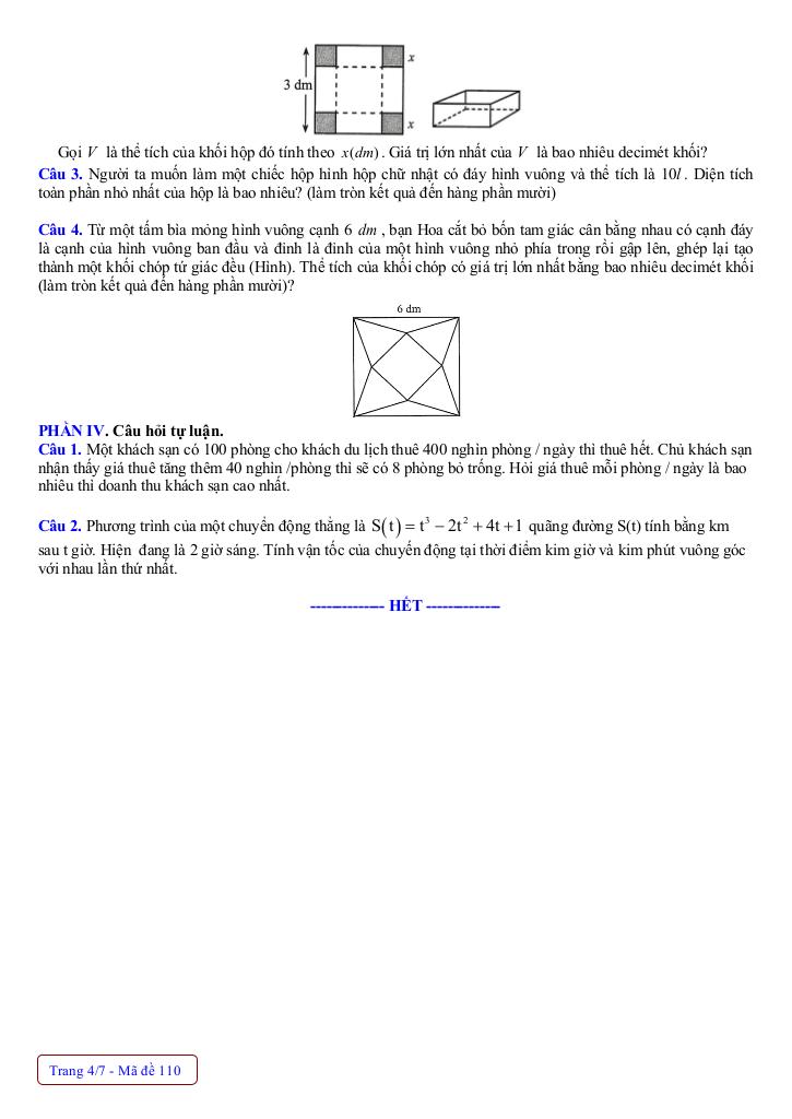 đề giữa kỳ 1 toán 12 năm 2025 – 2026 trường thpt bình xuyên – phú thọ 3