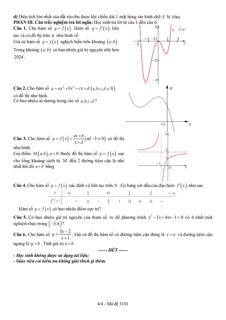 đề giữa kỳ 1 toán 12 năm 2025 – 2026 trường thpt hồ thị kỷ – cà mau 3