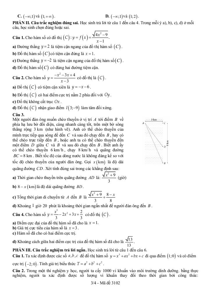 đề giữa kỳ 1 toán 12 năm 2025 – 2026 trường thpt hồ thị kỷ – cà mau 6