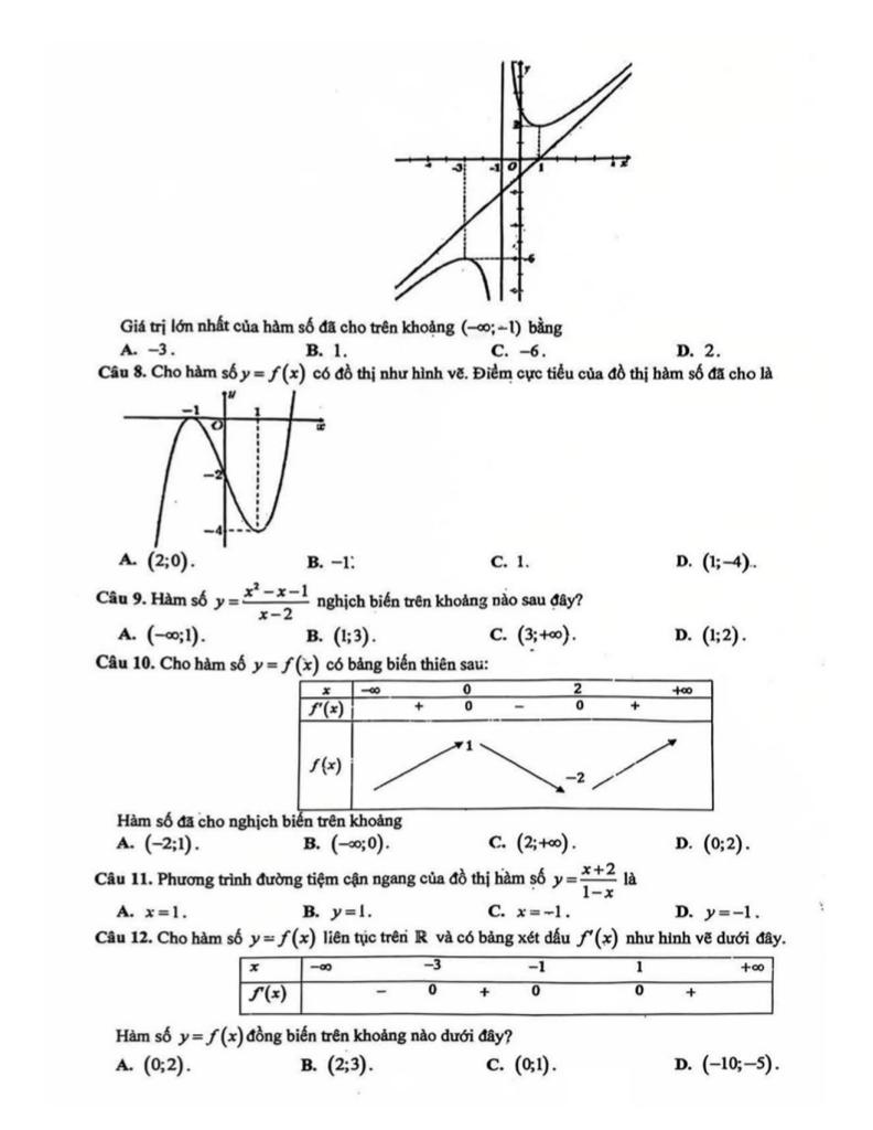 đề giữa kỳ 1 toán 12 năm 2025 – 2026 trường thpt hoa lư a – ninh bình 1