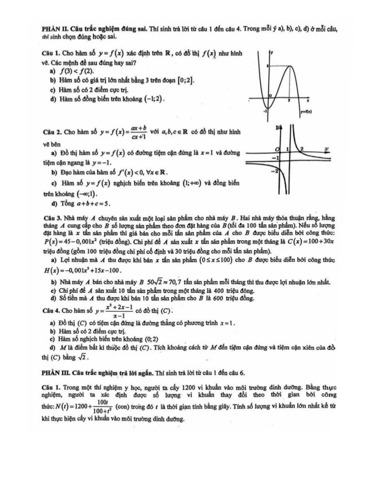 đề giữa kỳ 1 toán 12 năm 2025 – 2026 trường thpt hoa lư a – ninh bình 2