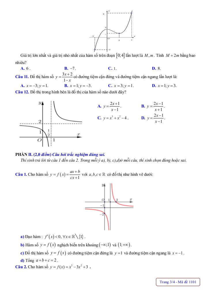 đề giữa kỳ 1 toán 12 năm 2025 – 2026 trường thpt nguyễn trãi – đà nẵng 2