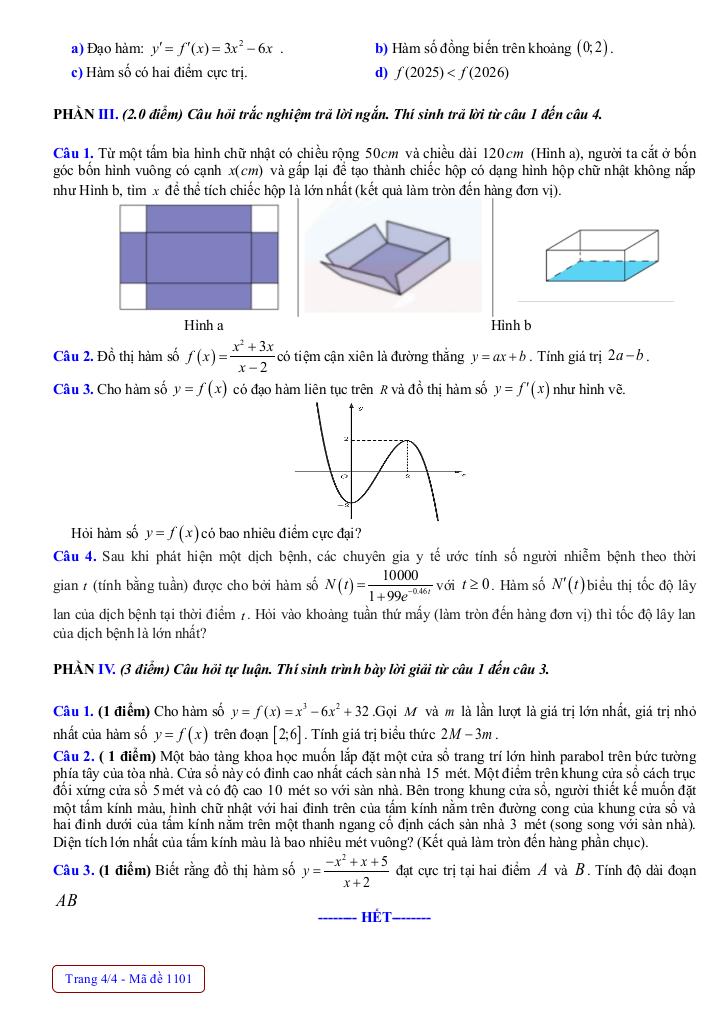 đề giữa kỳ 1 toán 12 năm 2025 – 2026 trường thpt nguyễn trãi – đà nẵng 3