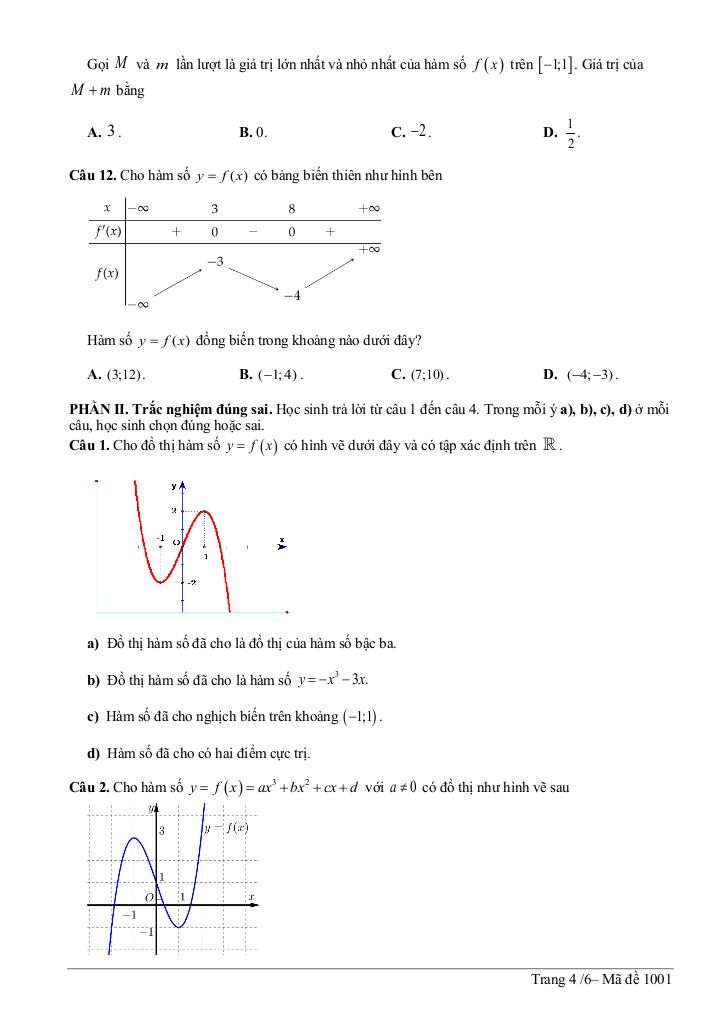 đề giữa kỳ 1 toán 12 năm 2025 – 2026 trường thpt nguyễn văn cừ – hải phòng 3