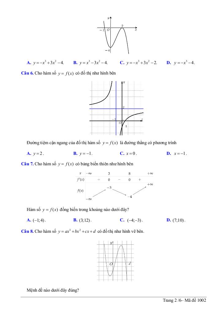 đề giữa kỳ 1 toán 12 năm 2025 – 2026 trường thpt nguyễn văn cừ – hải phòng 7