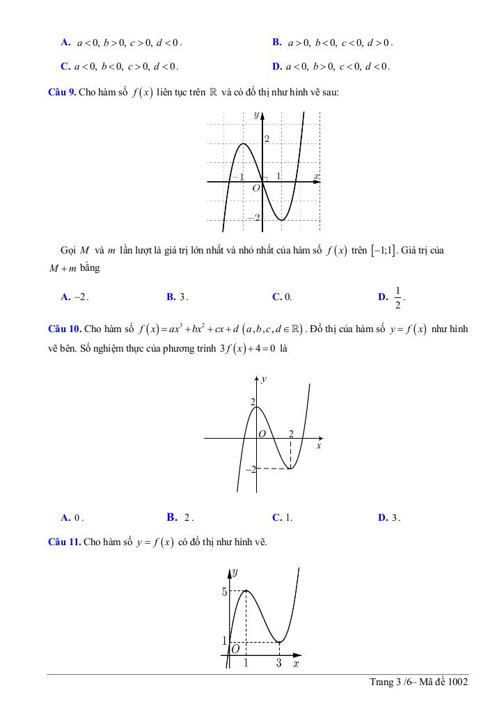 đề giữa kỳ 1 toán 12 năm 2025 – 2026 trường thpt nguyễn văn cừ – hải phòng 8