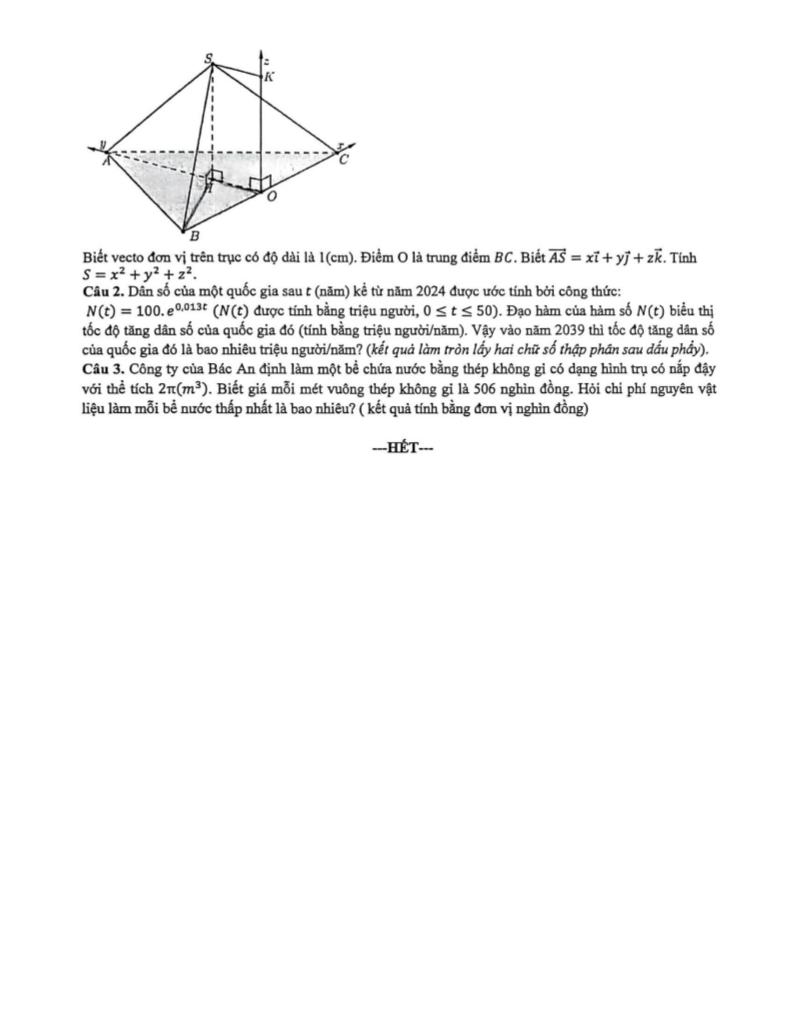 đề giữa kỳ 1 toán 12 năm 2025 – 2026 trường thpt phan đăng lưu – tp hcm 2