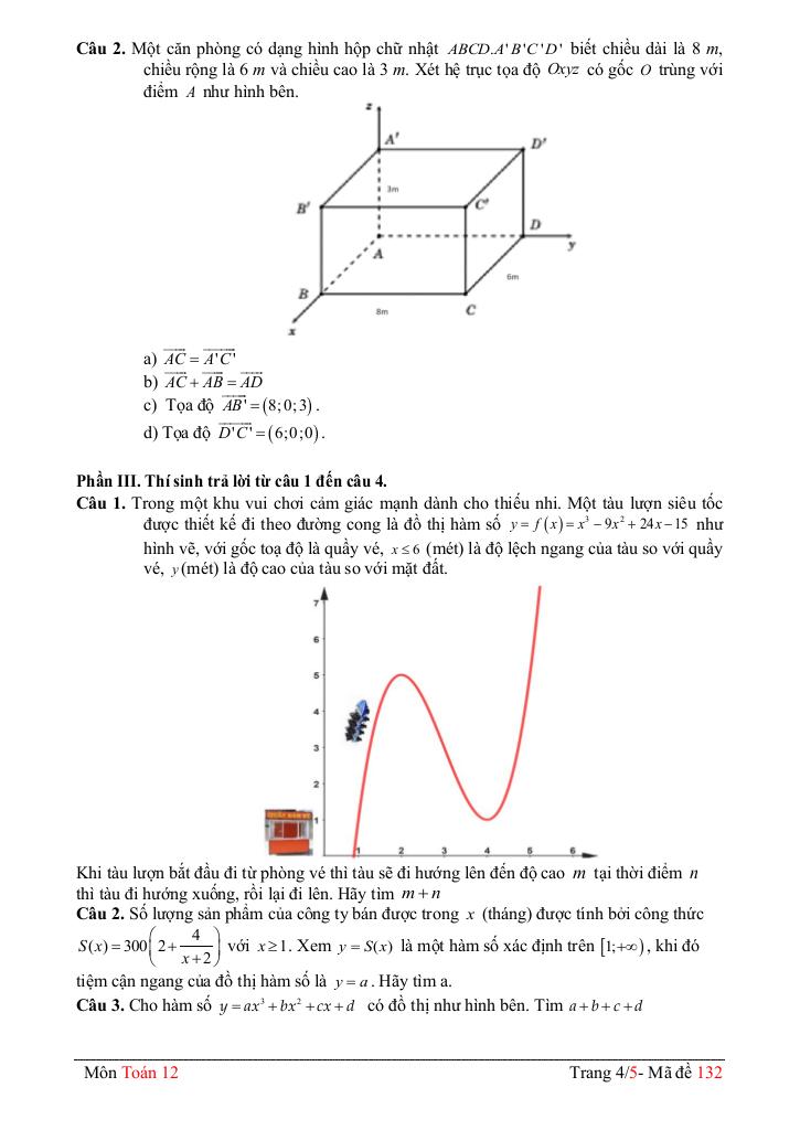 đề giữa kỳ 1 toán 12 năm 2025 – 2026 trường thpt phan việt thống – đồng tháp 3