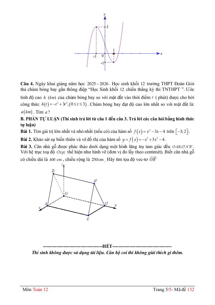 đề giữa kỳ 1 toán 12 năm 2025 – 2026 trường thpt phan việt thống – đồng tháp 4