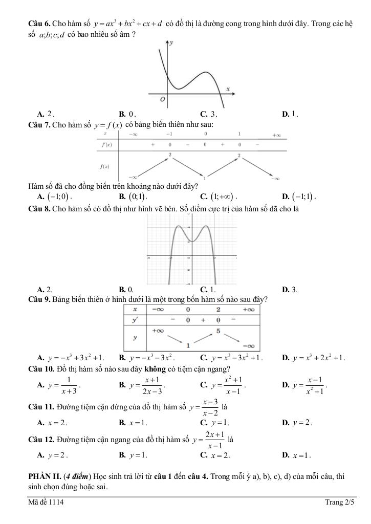 đề giữa kỳ 1 toán 12 năm 2025 – 2026 trường thpt quảng trị – quảng trị 1