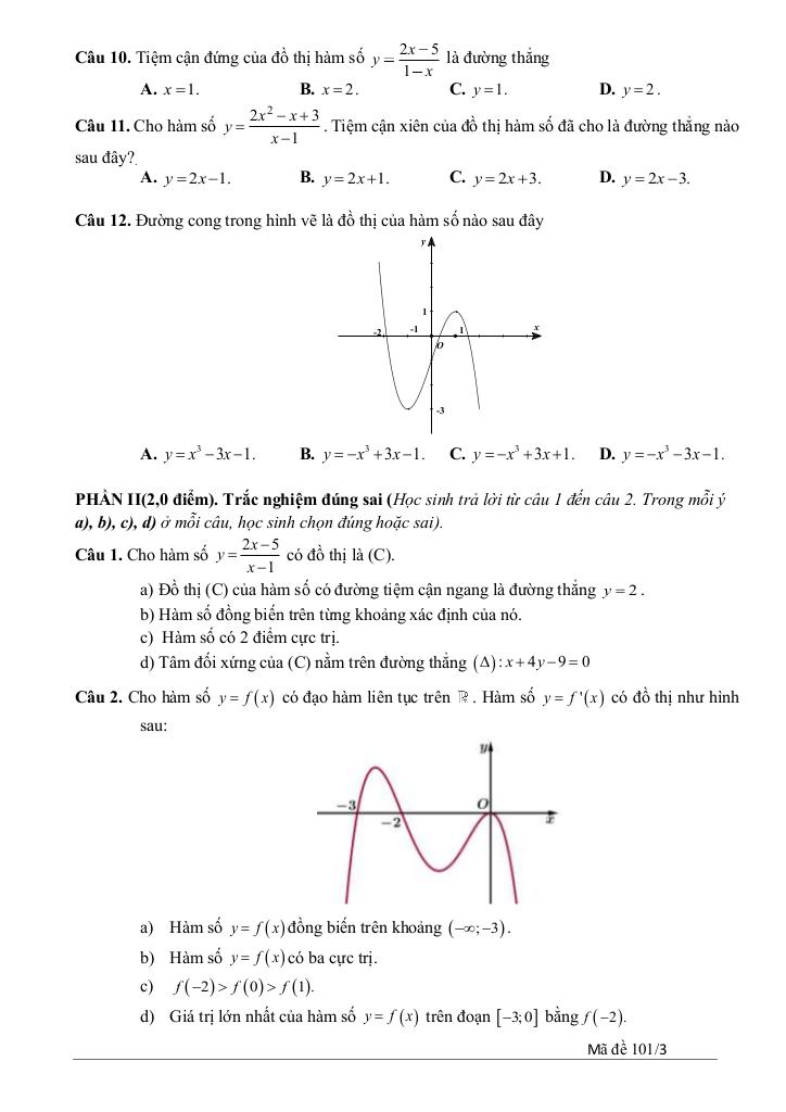 đề giữa kỳ 1 toán 12 năm 2025 – 2026 trường thpt quế sơn – đà nẵng 2