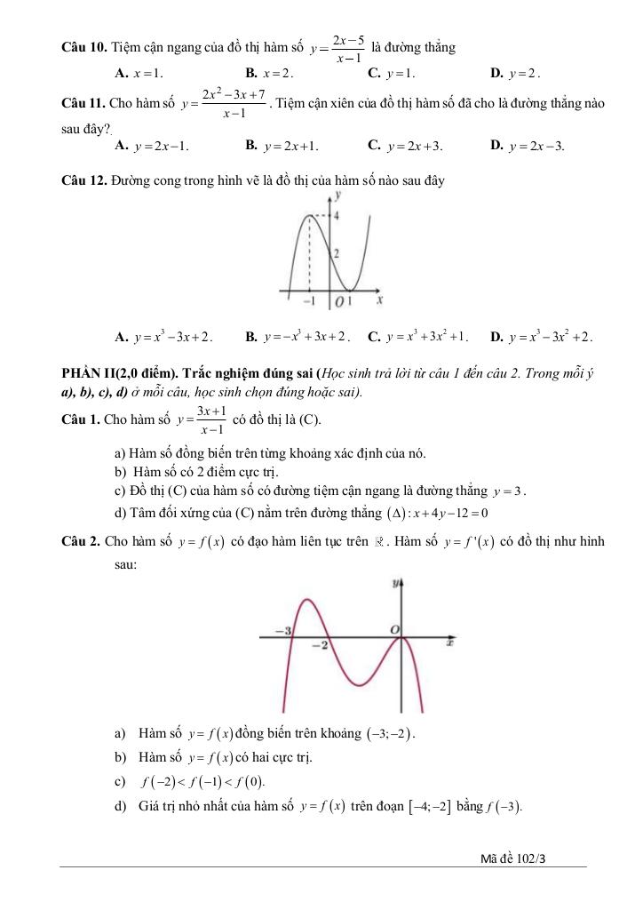 đề giữa kỳ 1 toán 12 năm 2025 – 2026 trường thpt quế sơn – đà nẵng 6