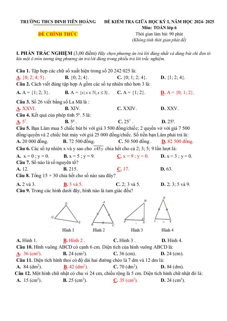 đề giữa kỳ 1 toán 6 năm 2024 – 2025 trường thcs đinh tiên hoàng – khánh hòa 4