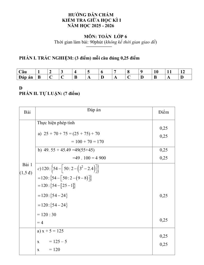 đề giữa kỳ 1 toán 6 năm 2025 – 2026 trường thcs quế thuận – đà nẵng 6