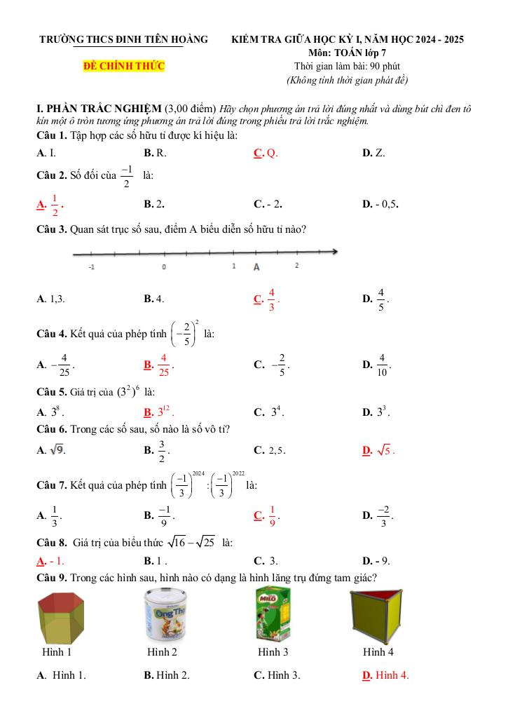 đề giữa kỳ 1 toán 7 năm 2024 – 2025 trường thcs đinh tiên hoàng – khánh hòa 5