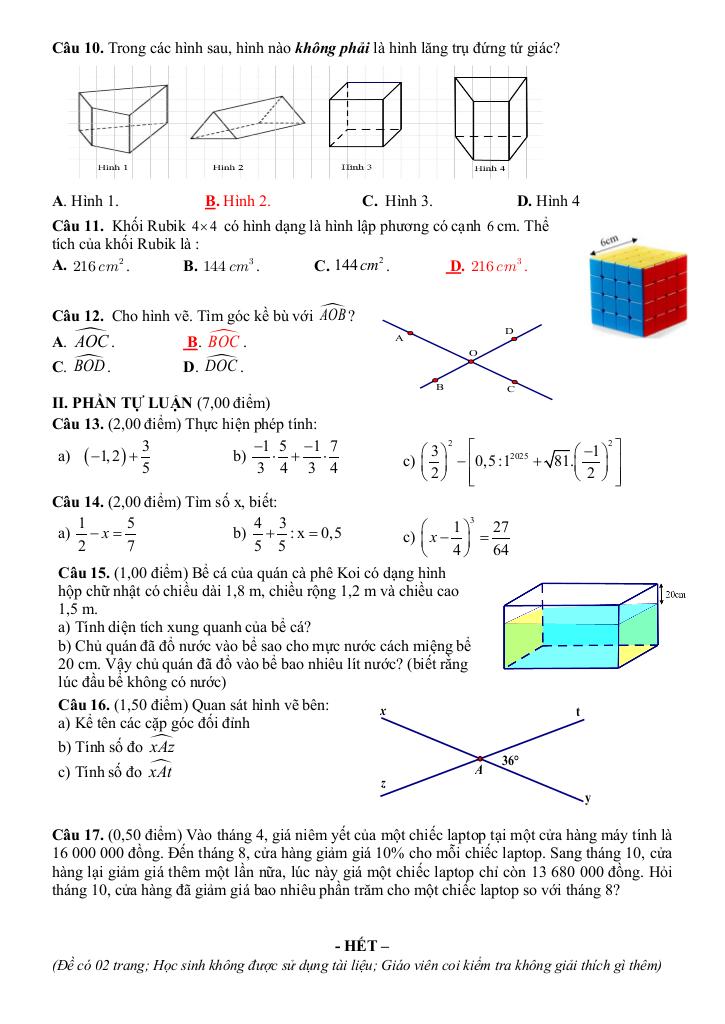 đề giữa kỳ 1 toán 7 năm 2024 – 2025 trường thcs đinh tiên hoàng – khánh hòa 6