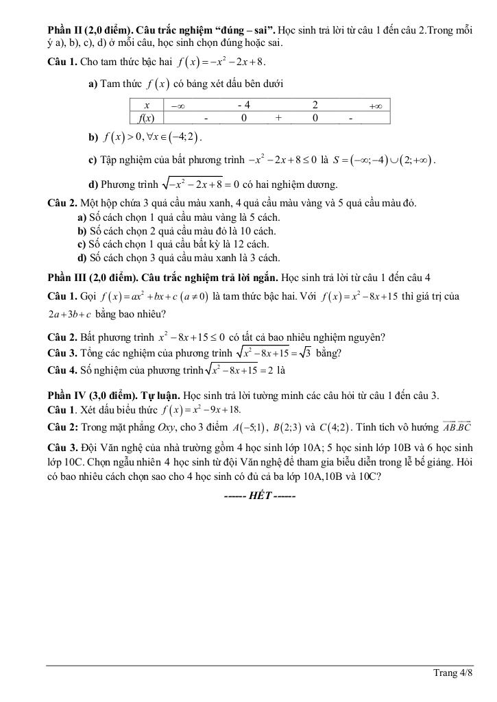 đề giữa kỳ 2 toán 10 năm 2024 – 2025 trường thpt thanh bình 1 – đồng tháp 3
