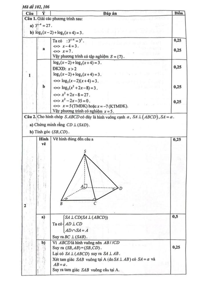 đề giữa kỳ 2 toán 11 năm 2024 – 2025 trường thpt nguyễn quốc trinh – hà nội 9