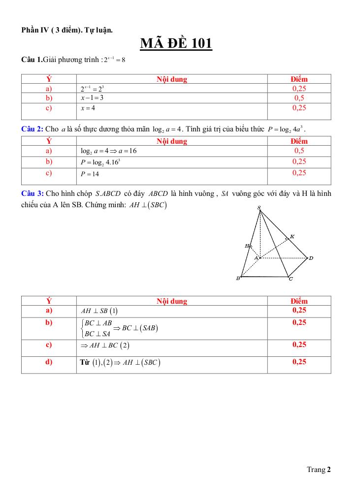 đề giữa kỳ 2 toán 11 năm 2024 – 2025 trường thpt thanh bình 1 – đồng tháp 5