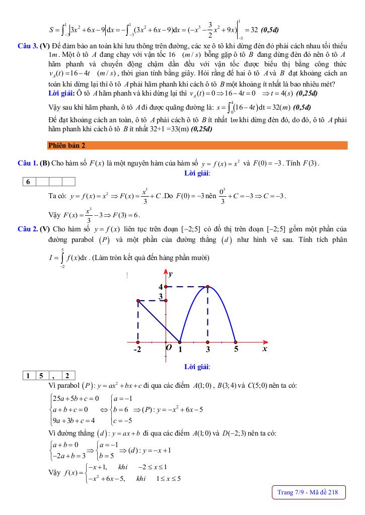 đề giữa kỳ 2 toán 12 năm 2024 – 2025 trường thpt nguyễn huệ – huế 6