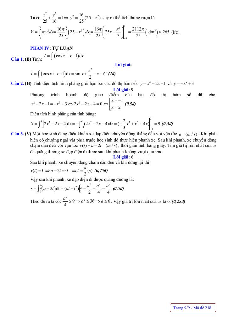 đề giữa kỳ 2 toán 12 năm 2024 – 2025 trường thpt nguyễn huệ – huế 8