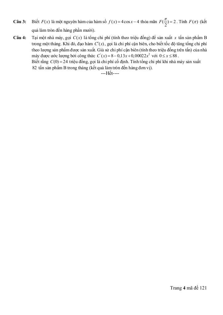 đề giữa kỳ 2 toán 12 năm 2024 – 2025 trường thpt thanh bình 1 – đồng tháp 3