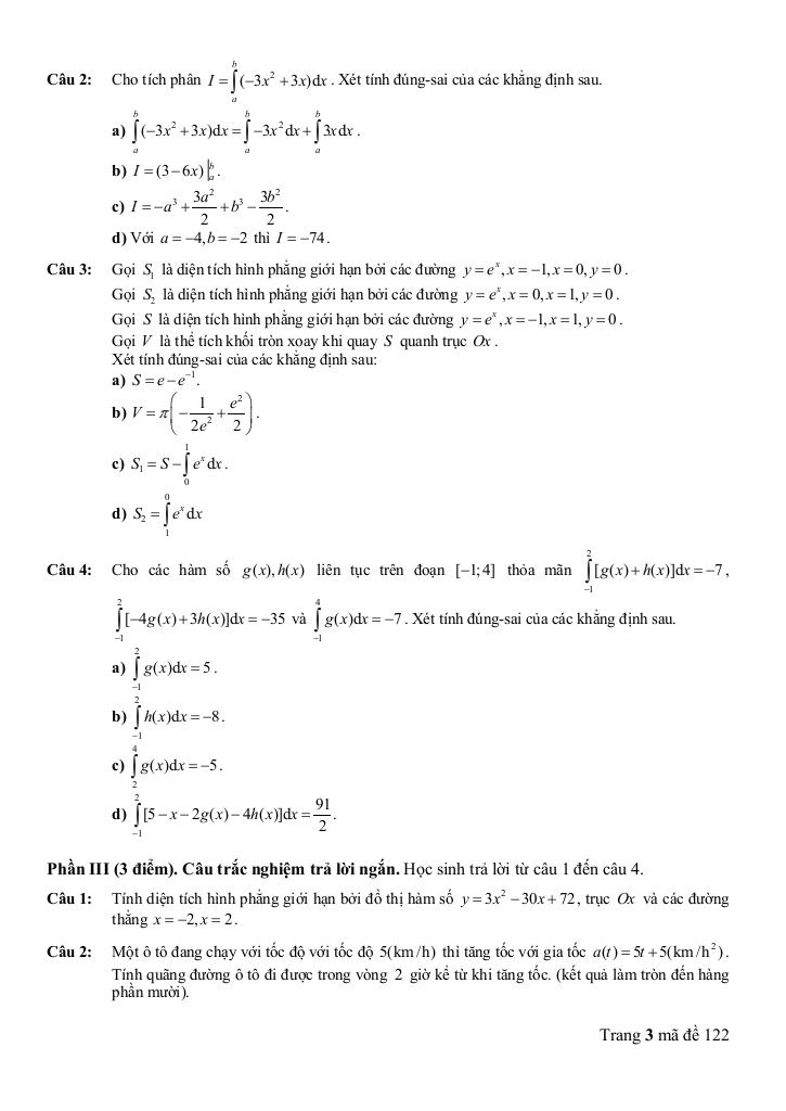 đề giữa kỳ 2 toán 12 năm 2024 – 2025 trường thpt thanh bình 1 – đồng tháp 6