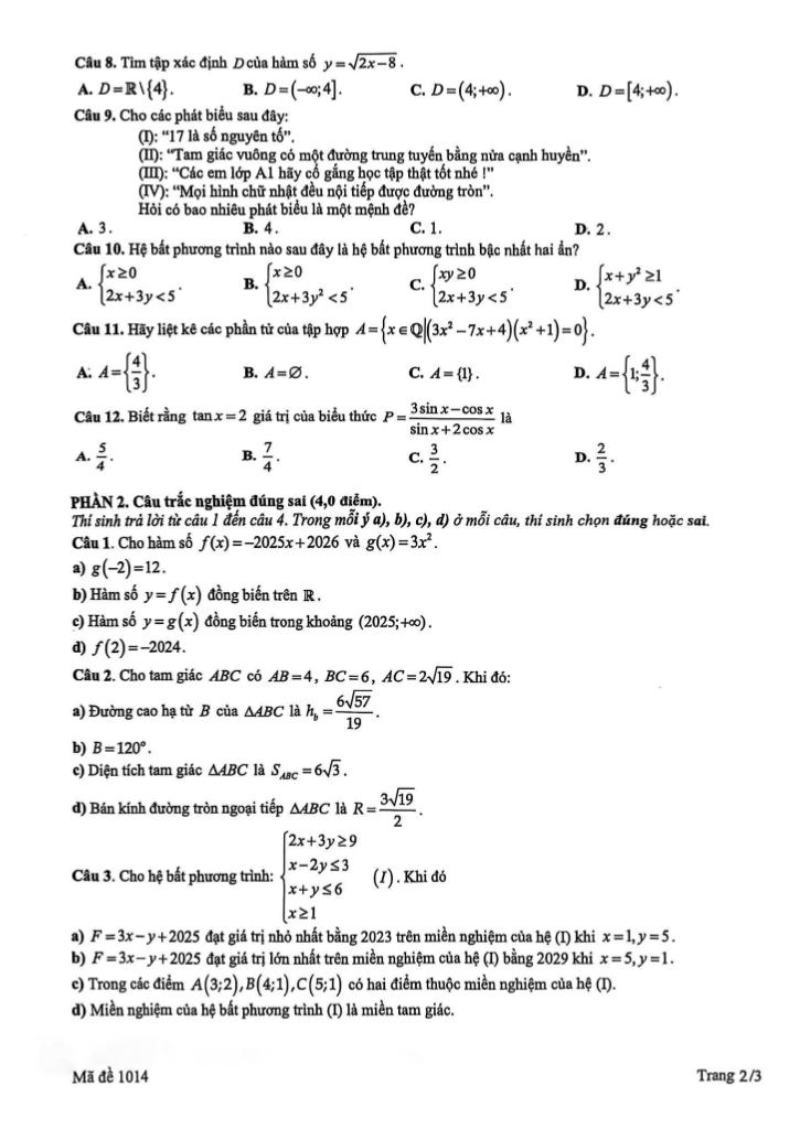 đề gk1 toán 10 năm 2025 – 2026 trường thpt ninh bình – bạc liêu – ninh bình 1