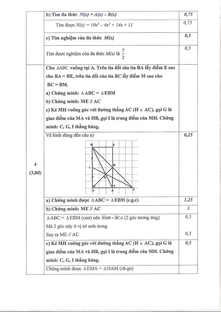 đề học kì 2 toán 7 năm 2024 – 2025 trường thcs ngọc lâm – hà nội 3