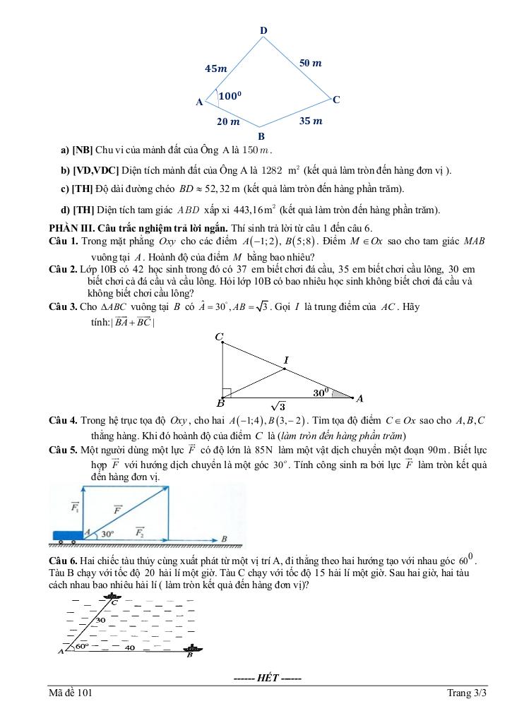 đề học kỳ 1 toán 10 năm 2024 – 2025 trường thpt tân lập – hà nội 2