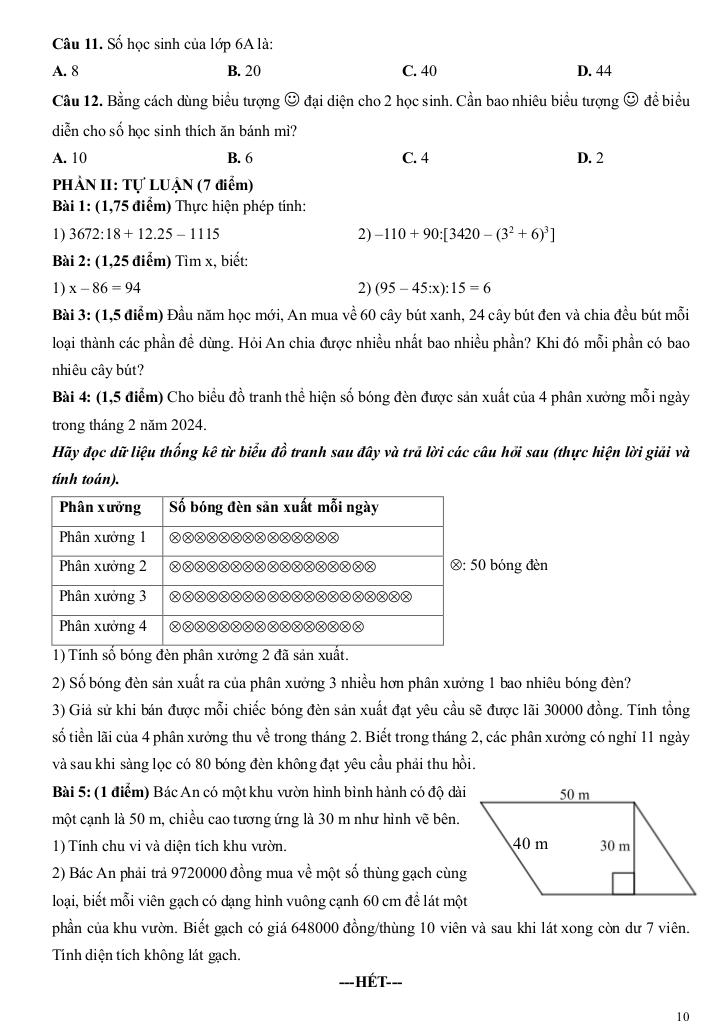 đề học kỳ 1 toán 6 năm 2024 – 2025 trường thcs đồng khởi – tp hcm 9