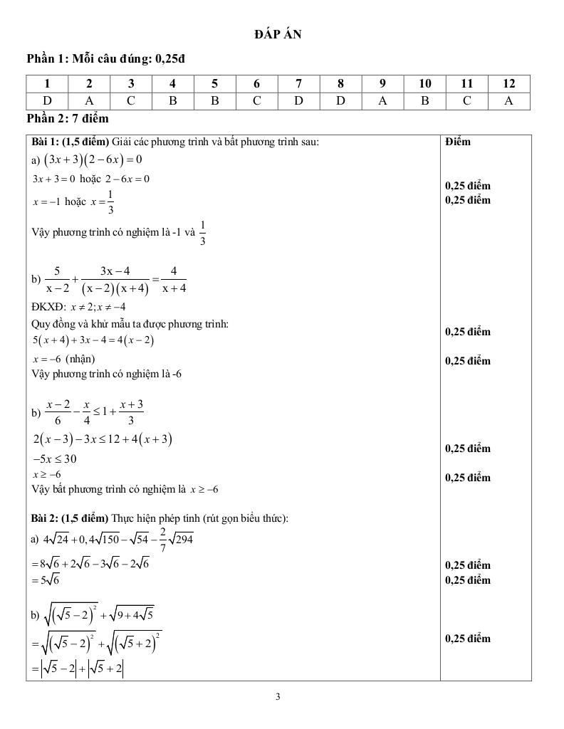 đề học kỳ 1 toán 9 năm 2024 – 2025 trường thcs đồng khởi – tp hcm 2
