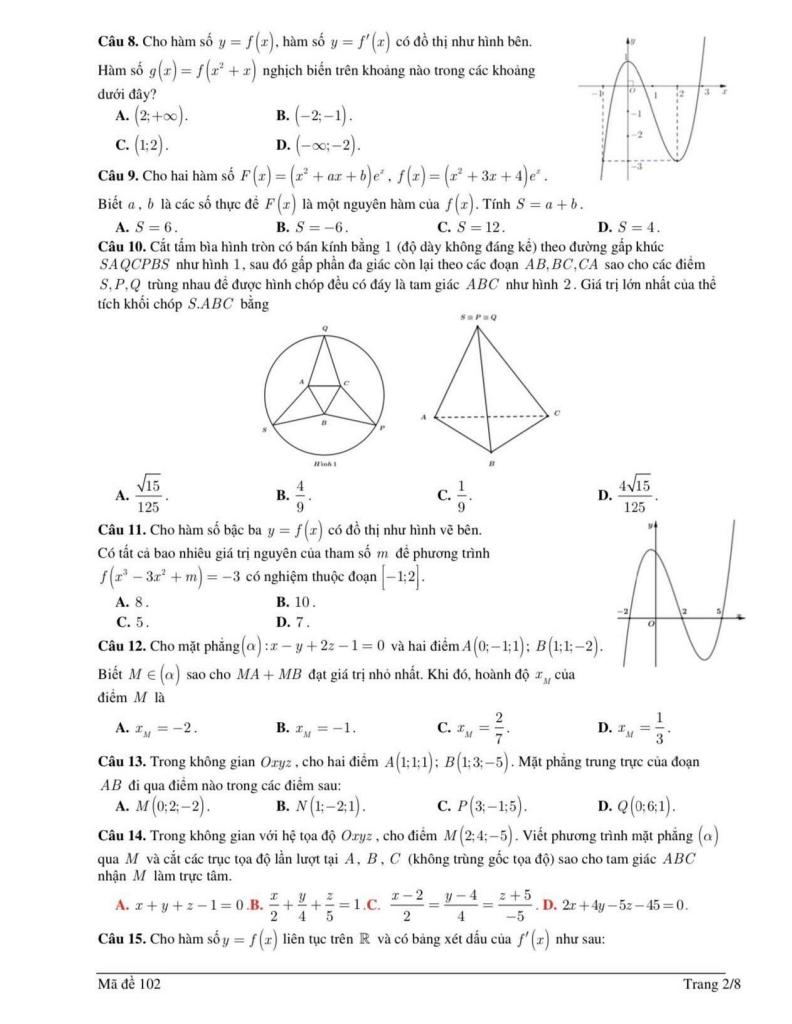 đề khảo sát hsg toán 12 lần 1 năm 2025 – 2026 trường thpt lý thái tổ – bắc ninh 1