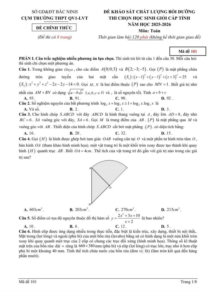 đề khảo sát hsg toán 12 năm 2025 – 2026 cụm trường thpt qv1-lvt – bắc ninh 0