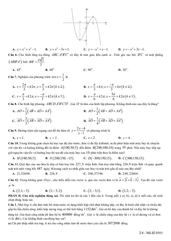 đề khảo sát lần 1 toán 12 năm 2025 – 2026 cụm trường thpt qv1-tt1-lvt – bắc ninh 1