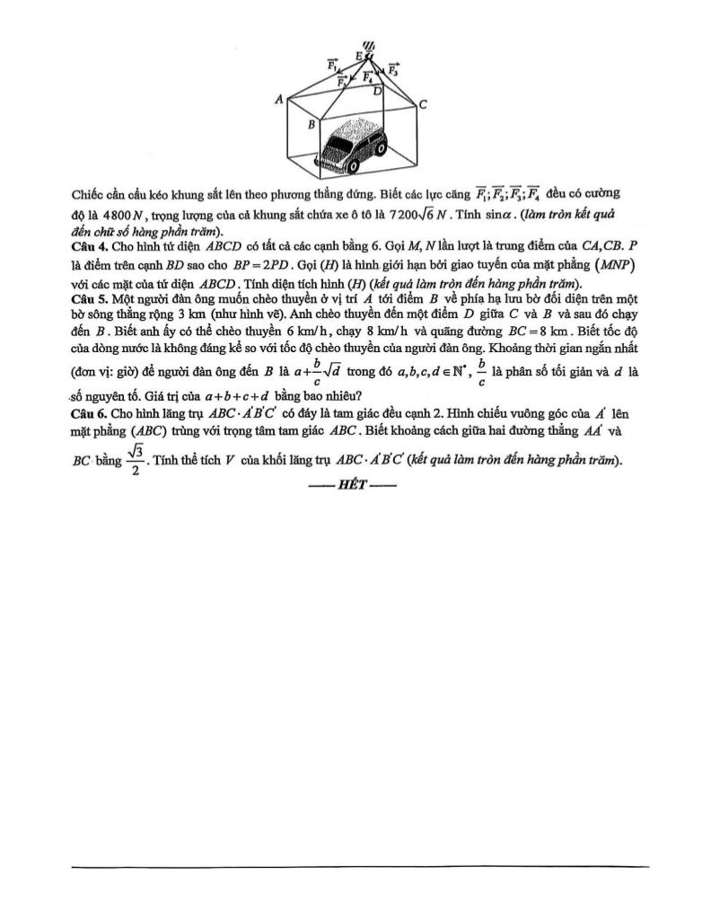 đề khảo sát lần 1 toán 12 năm 2025 – 2026 trường thpt chuyên bắc ninh 3
