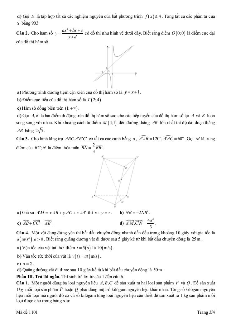 đề khảo sát lần 1 toán 12 năm 2025 – 2026 trường thpt nguyễn đăng đạo – bắc ninh 2