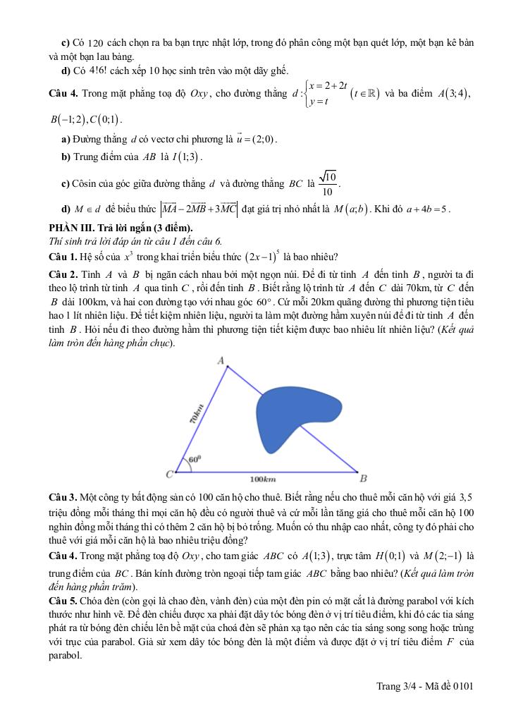 đề khảo sát toán 11 đầu năm 2025 – 2026 trường thpt thuận thành 1 – bắc ninh 2