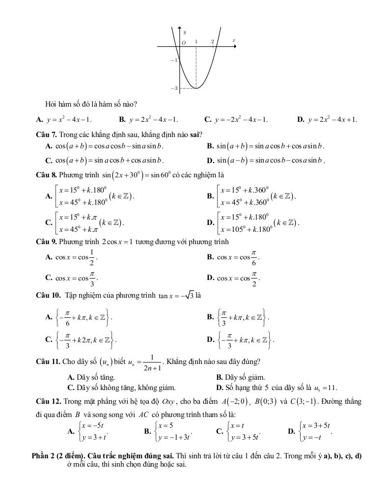 đề khảo sát toán 11 lần 1 năm 2025 – 2026 trường thpt gia bình 1 – bắc ninh 1