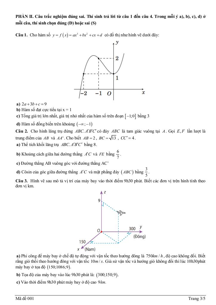 đề khảo sát toán 12 lần 1 năm 2025 – 2026 trường thpt an dương – hải phòng 2
