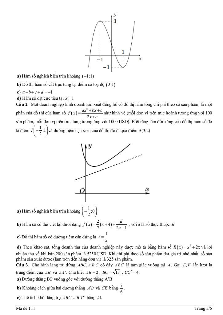 đề khảo sát toán 12 lần 1 năm 2025 – 2026 trường thpt an dương – hải phòng 7