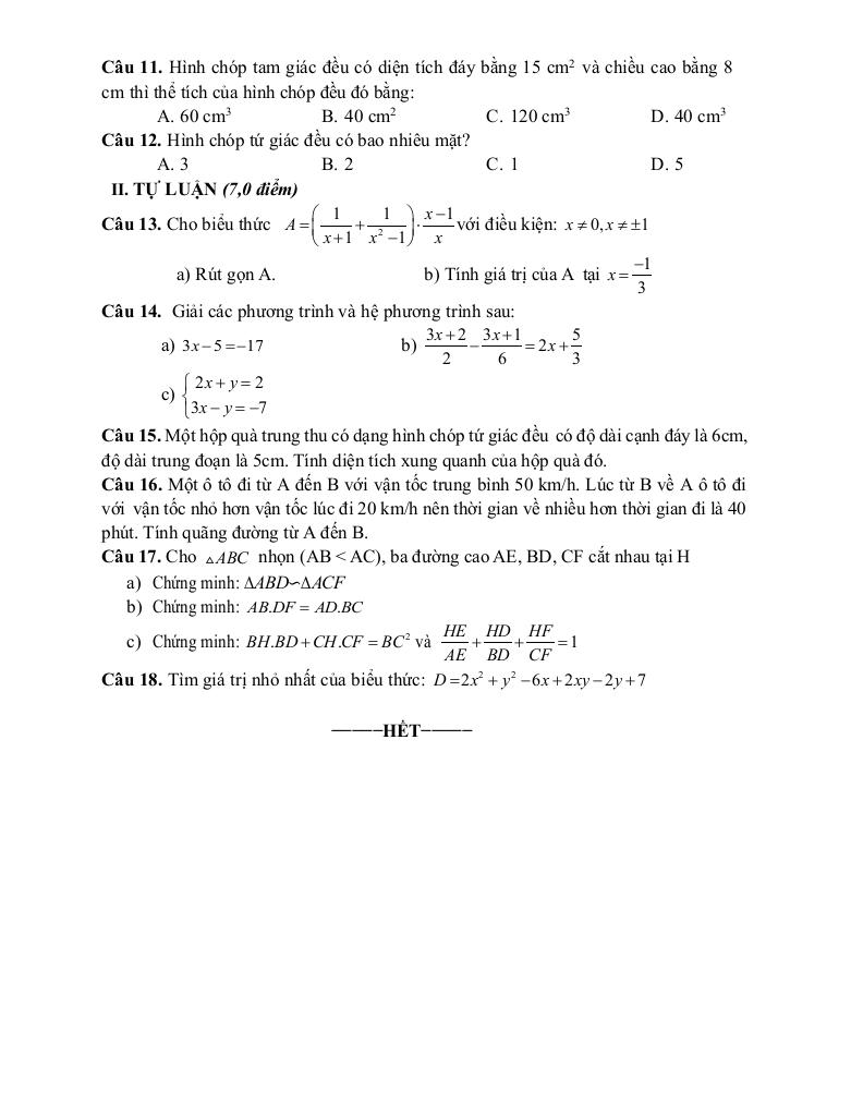 đề khảo sát toán 9 đầu năm 2025 – 2026 trường thcs bắc bình – phú thọ 1