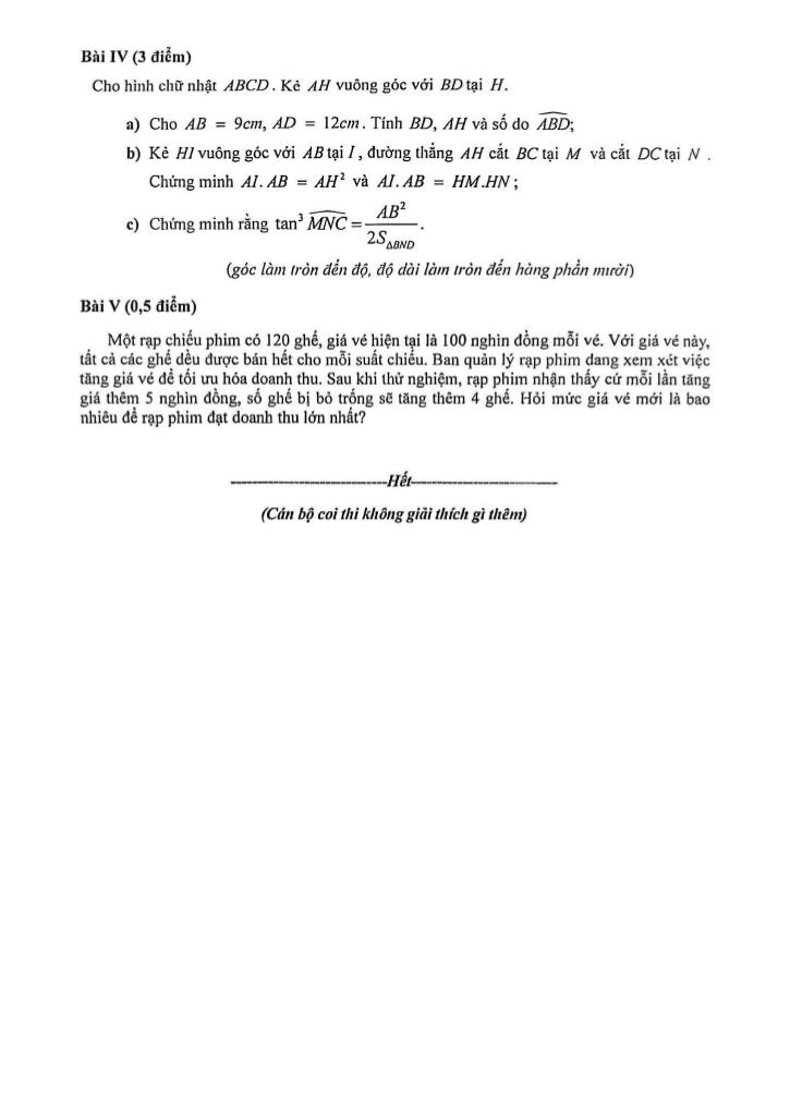 đề khảo sát toán 9 tháng 10 năm 2025 trường thcs phan chu trinh – hà nội 1