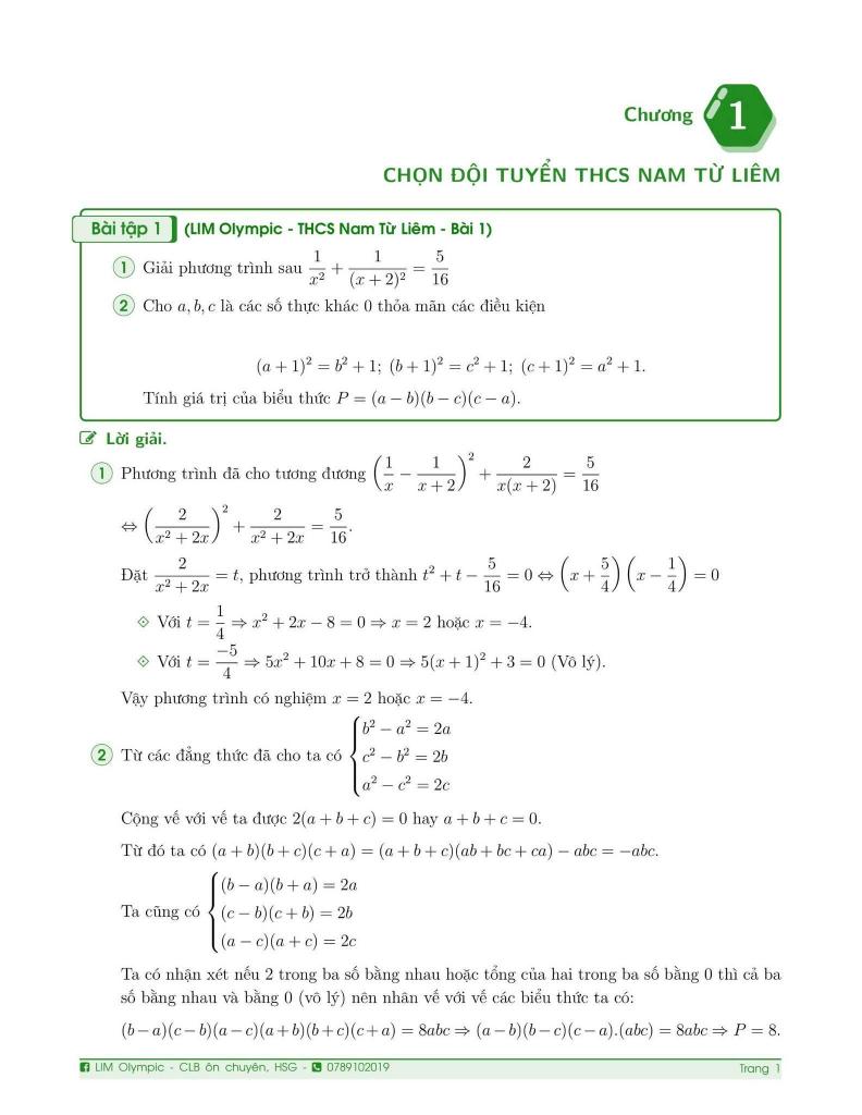 đề kiểm tra hsg toán 9 lần 1 năm 2025 – 2026 trường thcs nam từ liêm – hà nội 1