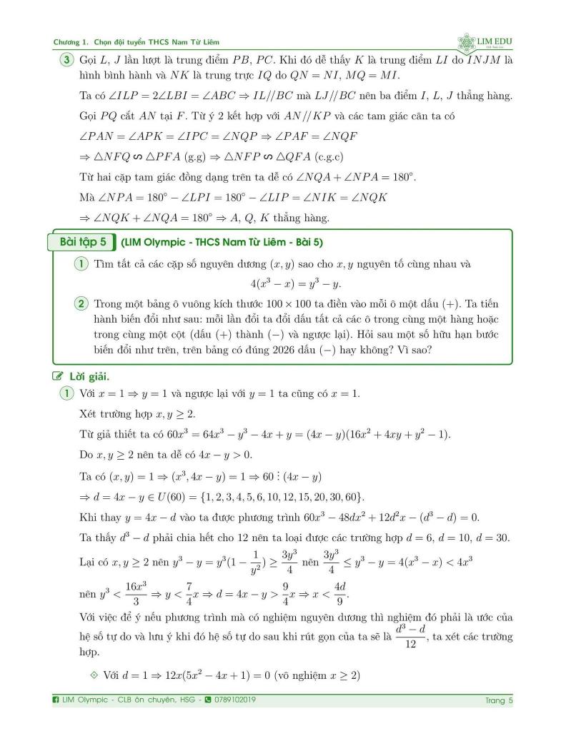 đề kiểm tra hsg toán 9 lần 1 năm 2025 – 2026 trường thcs nam từ liêm – hà nội 5